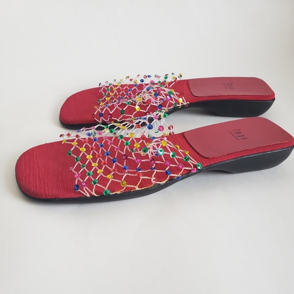 Vintage Impo Bravo Mesh Multicolor Sequin Slides Size 10M - Picture 7 of 11